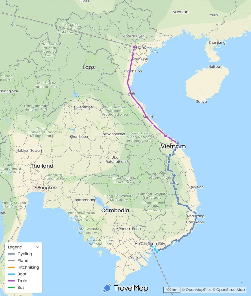 cycling route of Vietnam
